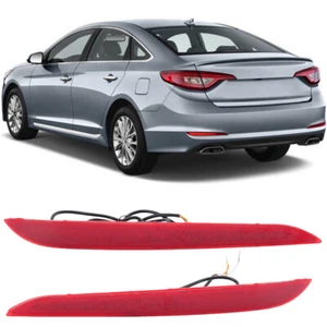 2pcs For 2015-17 Hyundai Sonata LED Rear Bumper Light Rear Fog Lamp Brake Signal - Foto 1 di 12