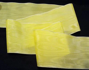 3" WIDE GERMAN MOIRE RIBBON - RAYON - ZITRONE - YELLOW - Picture 1 of 1