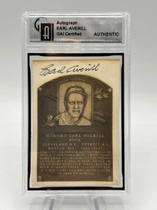 Earl Averill Autographed White Hall of Fame HOF Plaque Auto / Signed - Picture 1 of 2