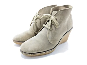 J. Crew MacAlister Tan Suede Wedge Ankle Boots Size 7 Women's Booties - Picture 1 of 11