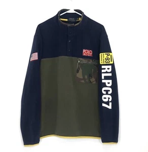 Polo Ralph Lauren Snap Fleece Mens Large RLPC67 Hi Tech P-93 USA Flag Camo - Picture 1 of 10