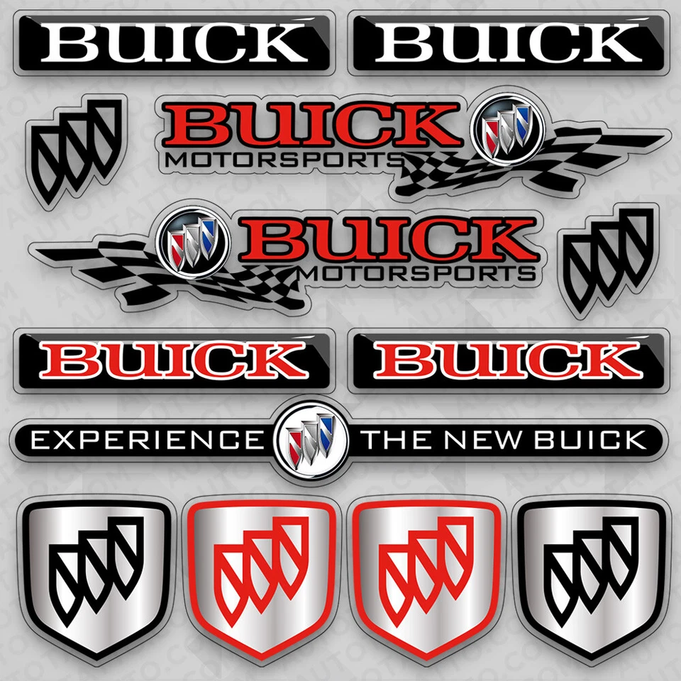 Buick GS Gran Motors Sport Car Medal Logo Stripe Sticker Vinyl 3D Decal Decor - Image 1 of 3