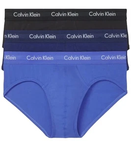 Calvin Klein Men's Classic Fit Brief All Cotton Blue 2XL NB3999940 NWT 3 Pack - Picture 1 of 7