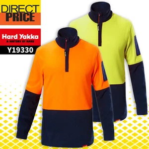 Hard Yakka HI VIS 2TONE 1/4 ZIP BRUSHED FLEECE JUMPER,Y19330 - Picture 1 of 5