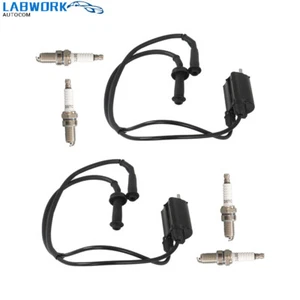 2 Set Ignition Coil & Spark Plug & Cap For HONDA Shadow 1100 VT1100 1987-2007 - Picture 1 of 12