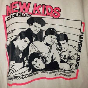 Vintage Screen Stars New Kids on the Block Hangin' Tough Men's White T-Shirt XL - Picture 1 of 5