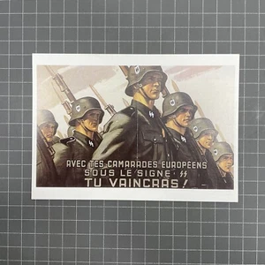 RECRUITING Images Of War Reproduction Poster Nazi Waffen As French Fascists Join - Picture 1 of 2