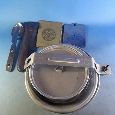 Palco Boy Scouts Vintage Mess Kit Camping Travel Signal Mirror And Utensils  - Image 1 of 4