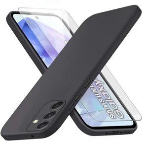 Coque Pour Samsung Galaxy A55 5G Silicone Noir + Verre Trempe Little Boutik© - Imagen 1 de 4