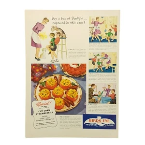 1941 Birds Eye Frosted Foods Vtg Print Ad A Box Of Sunlight Captured In Corn - Picture 1 of 2