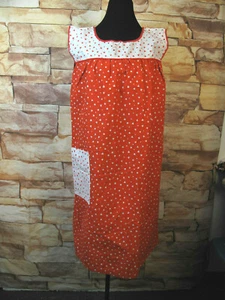 VTG House Dress Apron Housedress Hearts red/whit Size L - Picture 1 of 7