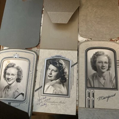 Vintage School Photos Women Girls 1940’s Grannychic Antique Pictures Black White - Image 1 of 4