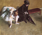 WAITING BALLET DANCER MASSAGING HER ANKLE BOREDOM 1882 BY EDGAR DEGAS REPRO