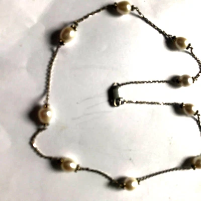 An Attract Silver & Cultured Pearl Bead Necklace - Image 1 of 3