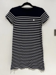 Polo Ralph Lauren Mini Abito Navy/Righe Manica Corta Cotone Taglia S - Foto 1 di 6