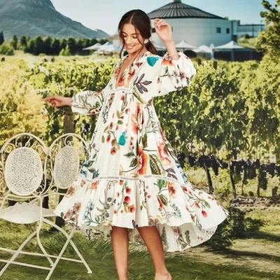 Trelise Cooper Dress AU 18 US 14 XL  Tie Our Love Wildflower Oversize Smock Silk - image 1 of 4