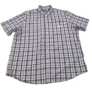 Ralph Lauren Chaps Shirt Mens 2XL Purple Plaid Short Sleeve Button Up Adult XXL - Picture 1 of 7