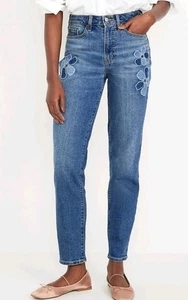 Neu mit Etikett Old Navy Damenjeans hoher Bund OG gerade Knöchel Größe 8 - Bild 1 von 9