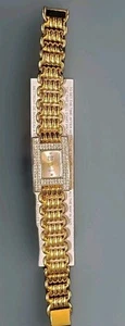 New Elizabeth Taylor White Diamonds Tank Square Quartz Watch Case How To Manual - Picture 1 of 18