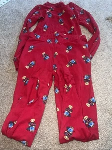Polo Ralph Lauren Kids Pajama Set Red 8 Top Pants Bear Present Snug Fit - Picture 1 of 4