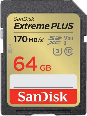 SANDISK Extreme® PLUS UHS-I, SDXC Speicherkarte, 64 GB, 170 MB/s - Bild 1 von 2