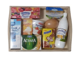 Holztablett mit Kaufladenartikel Tanner Frühstück 10 tlg. Zubehör Kaufladen - Bild 1 von 1