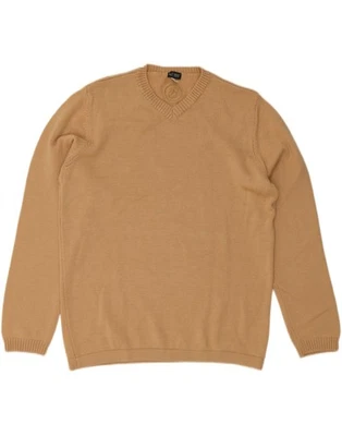 Suéter Jersey ARMANI JEANS Para Hombres Cuello en V 2XL Beige Lana CR07 Foto 1 de 3