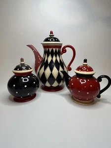 Certified International Harlequin Pattern Set “Lori” Styled Like Mary Engelbreit - Picture 1 of 12