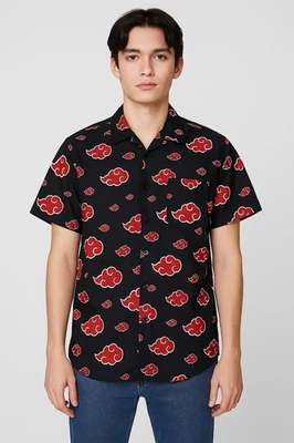 Рубашка мужская Naruto Shippuden на пуговицах бокс-ланч акацуки облако аниме манга большая - Изображение 1 из 4