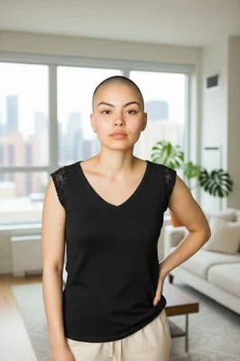 Vintage Harold's Women's Size Small Black Shirt With Crocheted Cap Sleeves - Image 1 of 4