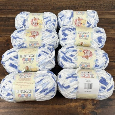 Bernat Baby Blanket Yarn Lot of 8 Skeins LITTLE DENIM #6 Super Bulky - Image 1 of 4