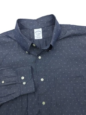 Brooks Brothers Men's REGENT Button Down Shirt XL Blue White Geometric 1818 - Image 1 of 4