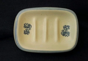Vintage Pfaltzgraff Yorktowne Ames Gray/Blue Soap Sponge Dish Holder - Picture 1 of 3