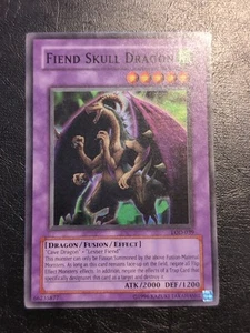 Yu-Gi-Oh! Tarjeta súper rara demonio calavera dragón lod-039 1996 impresión vintage casi nueva/en muy buen estado - Imagen 1 de 5