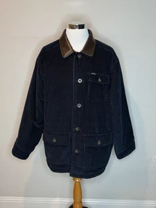 Vintage 90s Chaps Ralph Lauren Corduroy Blanket Lined Chore Barn Jacket Blue XXL - Picture 1 of 7
