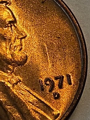 1971 D Lincoln Memorial Cent Penny Obverse "Jailhouse" Die Clash - Image 1 of 4