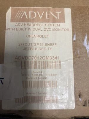 GM, Dual DVD 7" Headrest Monitors, Part #ADVDDS7012GM3341 - Image 1 of 4