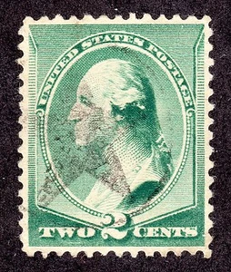 US # 213 (1887) 2c, Used, Grade: VF/XF - Washington w/STAR canc - Picture 1 of 2
