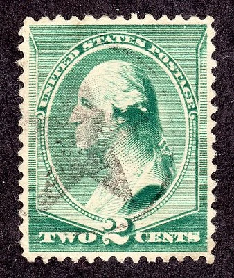 US # 213 (1887) 2c, Used, Grade: VF/XF - Washington w/STAR canc - Image 1 of 2