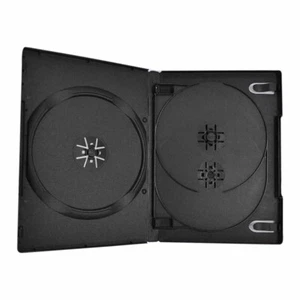 1 x 3 Way DVD Case Black 14mm Spine HIGH QUALITY For 3 Discs - Picture 1 of 2