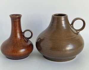 Zwei schöne STEULER Keramik Vasen 659/15 - 658/15 braun, W. Germany Pottery - Bild 1 von 18