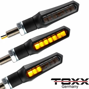 ToXx LED Motorrad Mini Blinker Lauflicht Schwarz kurz 12V Universal e-geprüft - Bild 1 von 6