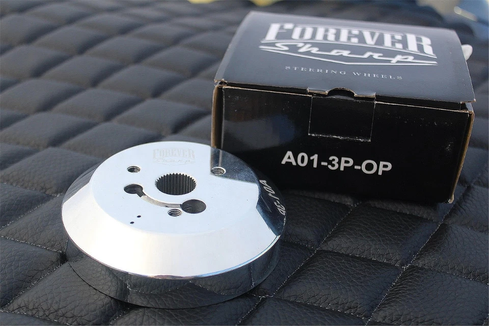 Adaptador de buje pulido para volante de 3 orificios (Flaming River, Ididit, GM, Chevy) Foto 1 de 4