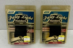 (2) Camco 42733 Fabric Party Light Holders Black Awning RV Hangers Strap Hooks - Picture 1 of 4