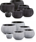 Beton effect Bowl Plastic Flower Plant Garden Indoor Outdoor Planter Pots Lined