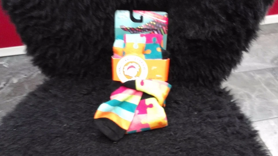 NWT littlemissmatched GIRLS TIGHTS M/L PUZZLE/STRIPE STRIPE/DOT - Image 1 of 1