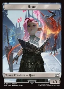 MTG Magic FIN Final Fantasy - 1x EN NM TOKEN 0005 / 0011 Hero / Moogle - Picture 1 of 2