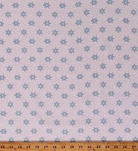 Flannel Snowflakes Blue Snow on White Holiday Christmas Fabric Print BTY D282.18 - Picture 1 of 1