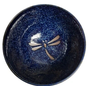 Dragonfly Rice Noodle Soup/ Rice Bowls, Blue ( se of 6) - Picture 1 of 3