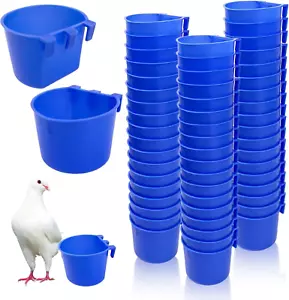 50 Pcs Hanging Bird Feeders Water Cups 8 Oz Plastic Bowls for Small Coop - Picture 1 of 12